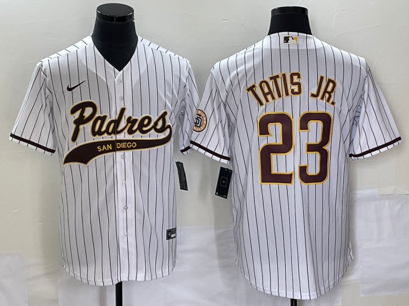 Men's San Diego Padres #23 Fernando Tatis Jr. White Cool Base Stitched Baseball Jersey